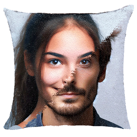 personalized two photos sequin pillow