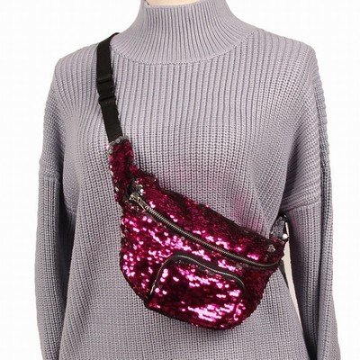 Popular Sequin Waist Pack In Bulk Women Gift Pink Silver