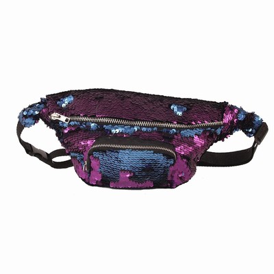 Sequin Bag Cross Body Multipurpose Bag Matte Blue Purple