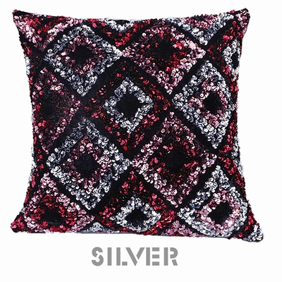 Noble Diamond Pattern Crystal Sequin Pillow Cushion Cover