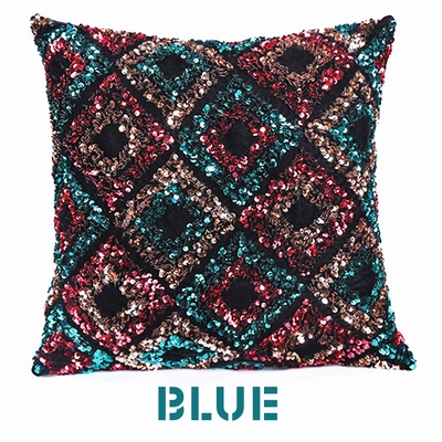 Noble Diamond Pattern Crystal Sequin Pillow Cushion Cover