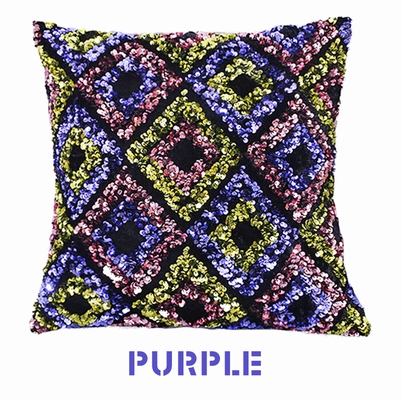 Noble Diamond Pattern Crystal Sequin Pillow Cushion Cover