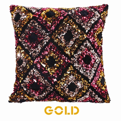 Noble Diamond Pattern Crystal Sequin Pillow Cushion Cover