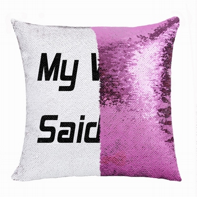 Creative Personalized My Wife Gift Text Sequin Magic Pillow