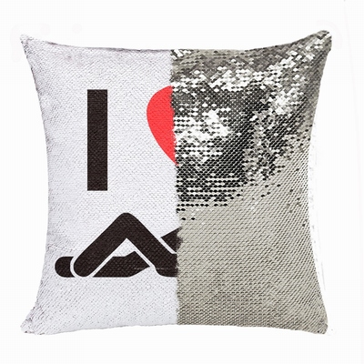 Funny Personalized Photo Sequin Cushion Cover I Love Fuck You