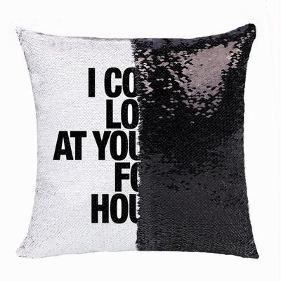 Funny Personalized Photo Flip Sequin Pillow Look You Ass Gift