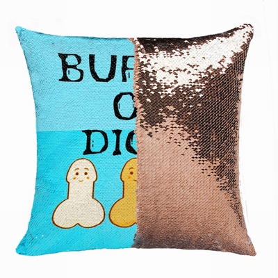 Personalised Picture Buffet Of Dicks Sequin Pillow Humorous Gift