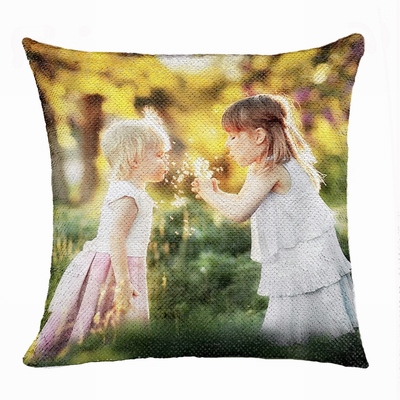 Special Wish Gift Personalized Photo Sequin Pillow Sister