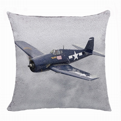 Wonderful Personalised Photo Double Sided Sequin Pillow Aircraft