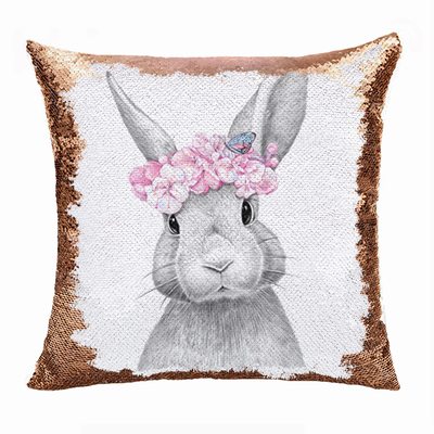 Sequin Pillow Wholesale Cute Bunny Cushion Cover