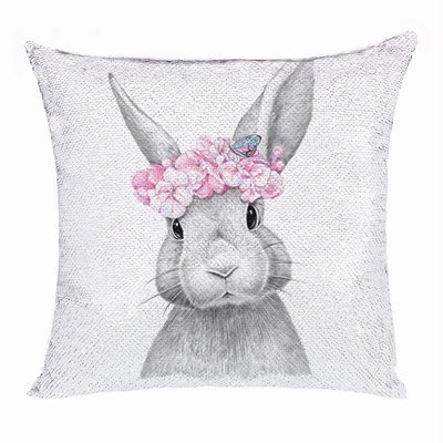 Sequin Pillow Wholesale Cute Bunny Cushion Cover