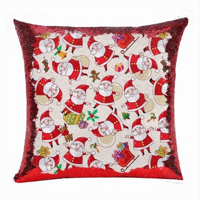 Christmas Best Gift Sequin Magic Pillow Small Snowman