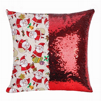 Christmas Best Gift Sequin Magic Pillow Small Snowman