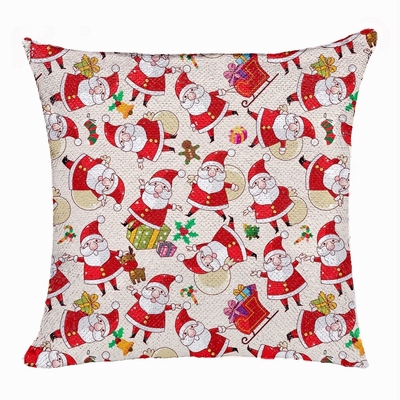Christmas Best Gift Sequin Magic Pillow Small Snowman