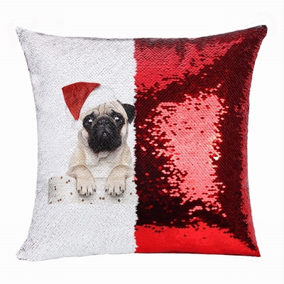 Christmas Clever Photo Gift Reversible Sequin Pillow