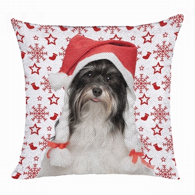 Christmas Gift Dog Photo Sequin Pillow Funny Personalized Gift