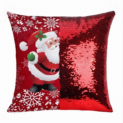 Christmas Snow Man Flip Sequin Pillow Photo Uncommon Gift