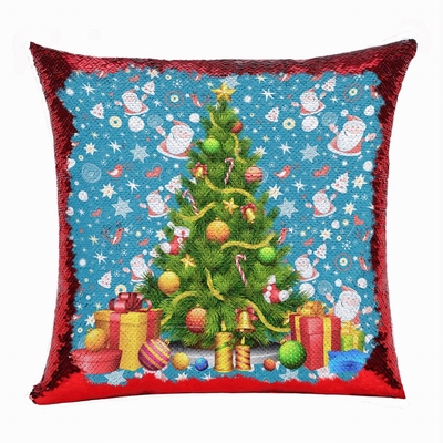 Christmas Tree Personalized Awesome Photo Gift Sequin Pillow