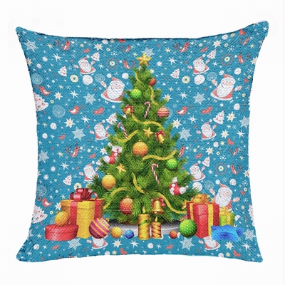 Christmas Tree Personalized Awesome Photo Gift Sequin Pillow