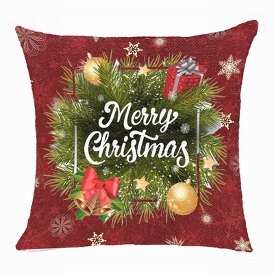 Christmas Tree Merry Christmas Sequin Pillow Number 1 Gift