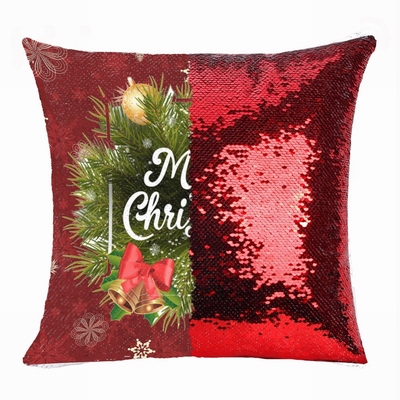 Christmas Tree Merry Christmas Sequin Pillow Number 1 Gift