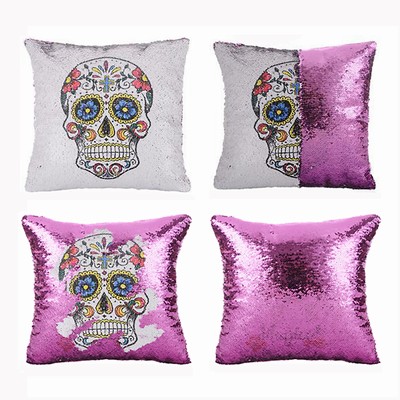 Sequin Cushion Cover Sugar Skull Pillow Manufacturer