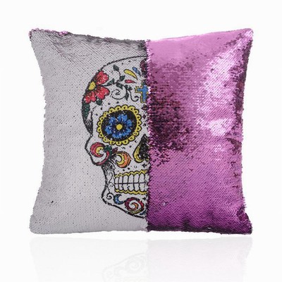 Sequin Cushion Cover Sugar Skull Pillow Manufacturer