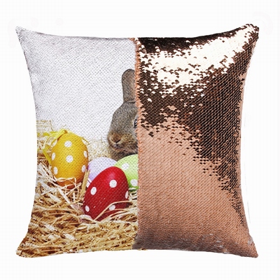 Easter Bunny Customized Gift Her Double Sided Sequin Pillow