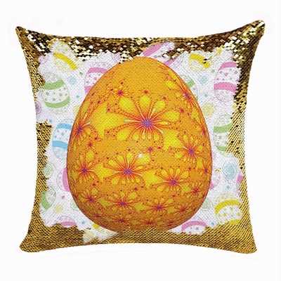 Easter Egg Orange Attractiv Present Sequin Pillow For Friends