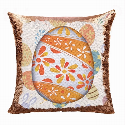 Easter Engraved Gift For Family Reversible Sequin Pillow