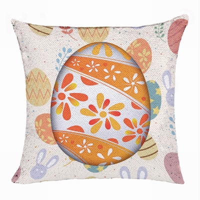 Easter Engraved Gift For Family Reversible Sequin Pillow