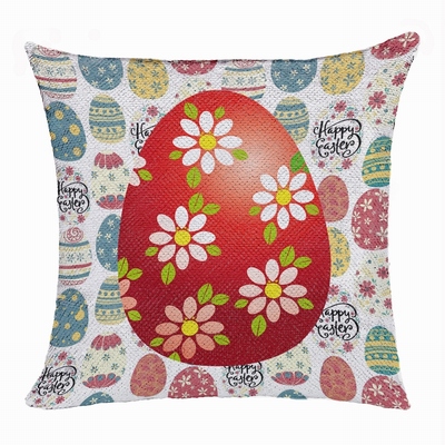 Easter Fashionable Present Photo Gift Red Egg Sequin Pillow