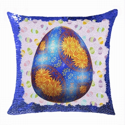 Personalized Easter New Design Gift Purple Egg Sequin Pillow