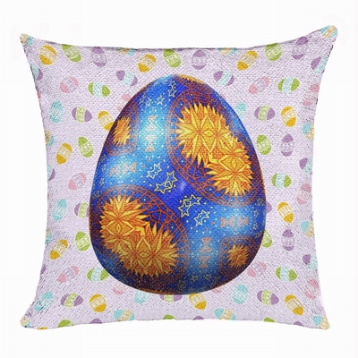 Personalized Easter New Design Gift Purple Egg Sequin Pillow