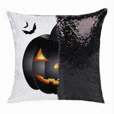 Halloween Special Personalized Gift Black Pumpkin Sequin Pillow