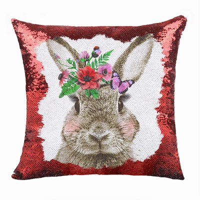 Rabbit Festival Sequin Magic Pillow Cute Gift