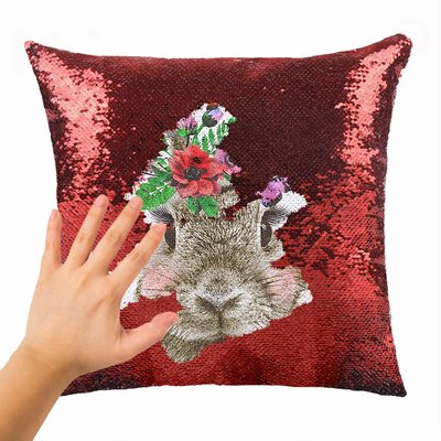 Rabbit Festival Sequin Magic Pillow Cute Gift