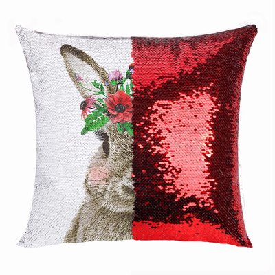 Rabbit Festival Sequin Magic Pillow Cute Gift