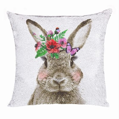 Rabbit Festival Sequin Magic Pillow Cute Gift