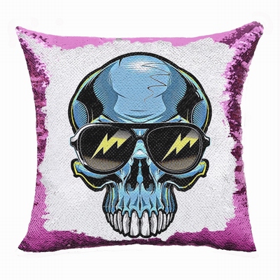 Skull Head Personalized Gift Pop Present Sweet Sequin Pillow