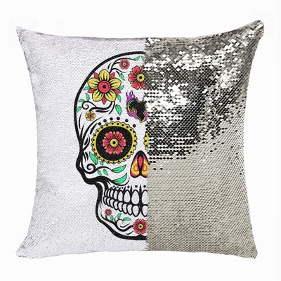 Skull Sequin Cushion Cover Perfect Personalized Present