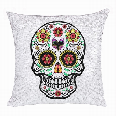 Skull Sequin Cushion Cover Perfect Personalized Present