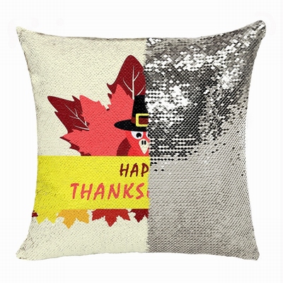 Thanksgiving Sequin Cushion Cover Perfect Personazlied Gift