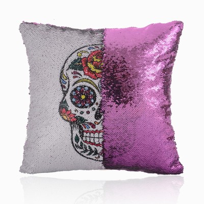 Skull Shaped Sequin Magic Pillow Festival Gift