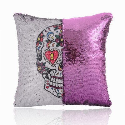 Sequin Pillow Sugar Skull Holiday Gift For Resale