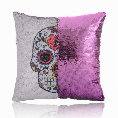 Brand New Sequin Magic Pillow Skull Fest Gift