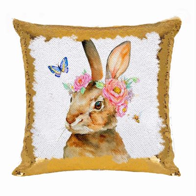 Sequin Pillow Online Happy Easter Day Bunny Gift