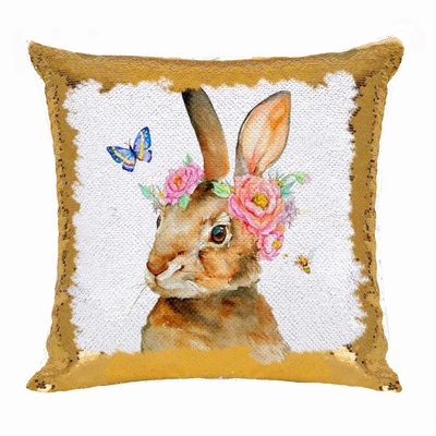 Sequin Pillow Online Happy Easter Day Bunny Gift