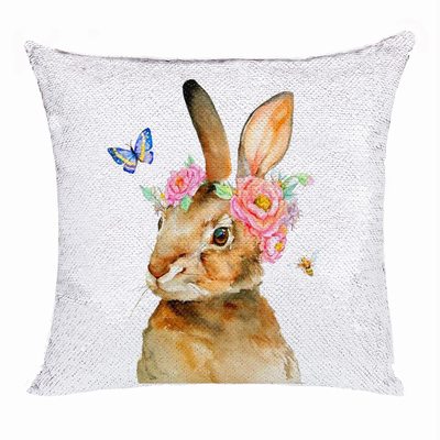 Sequin Pillow Online Happy Easter Day Bunny Gift