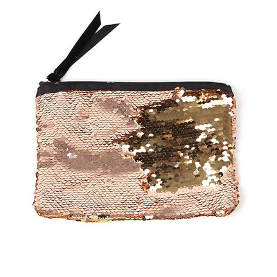 Double-Sides Sequin Clutch Wholesale Price Gold Rose Gold